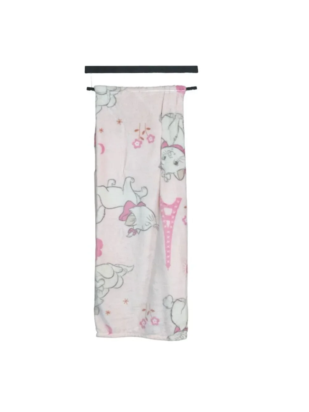 Disney Aristocats MARIE Eiffel Tower Plush Throw Blanket Pink White 50
